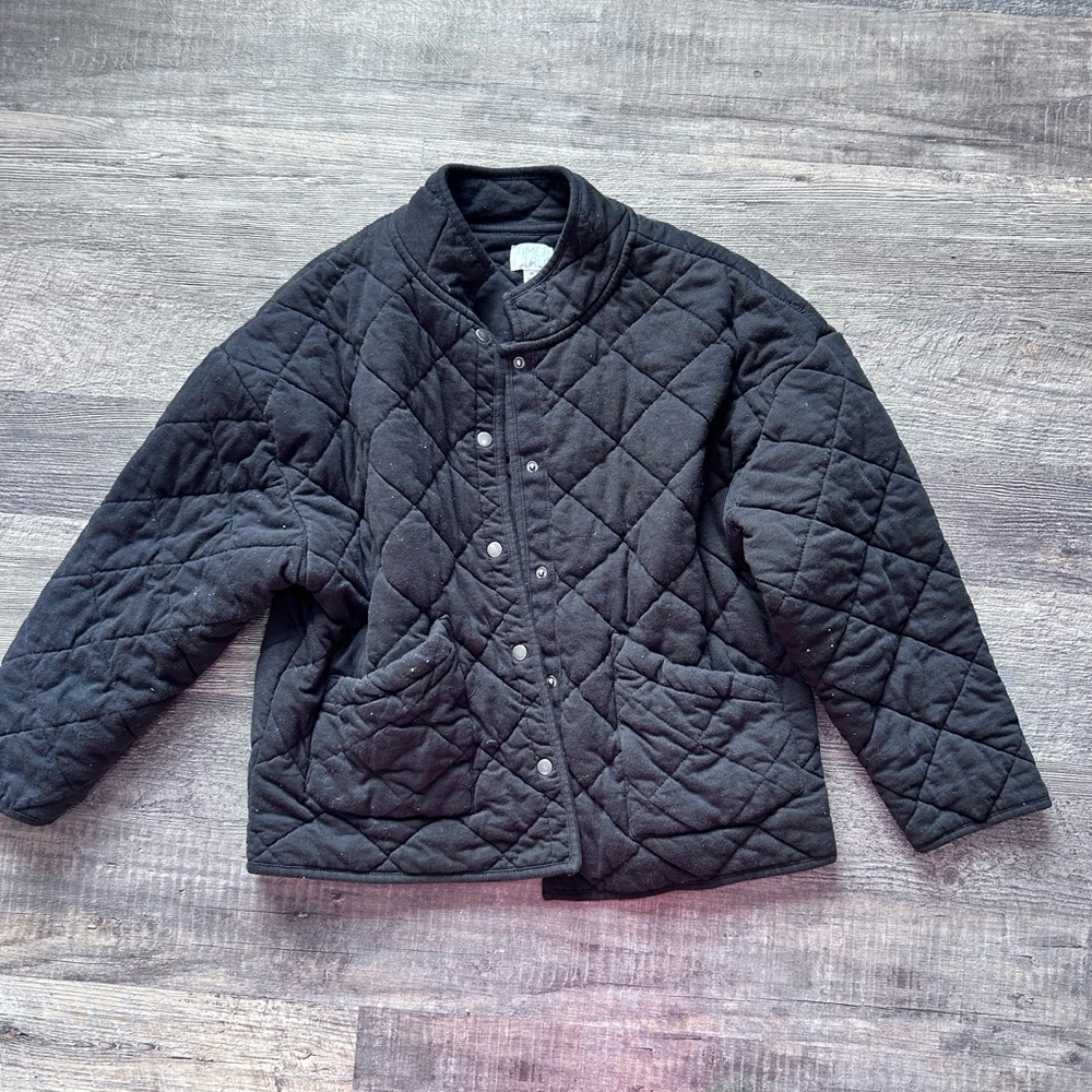 Time and Tru Charcoal Quilted Puffer Jacket